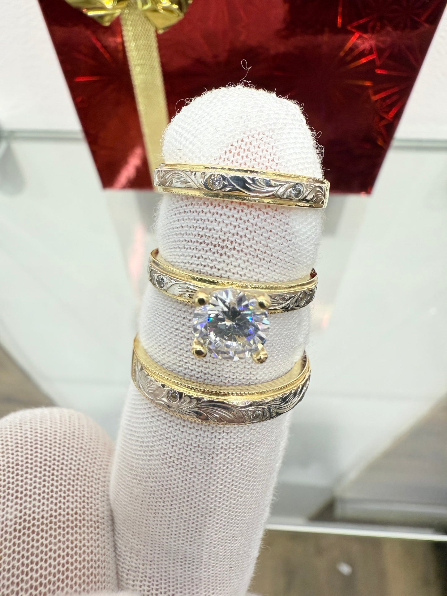 973- 14K Trio Wedding Rings (W.G)