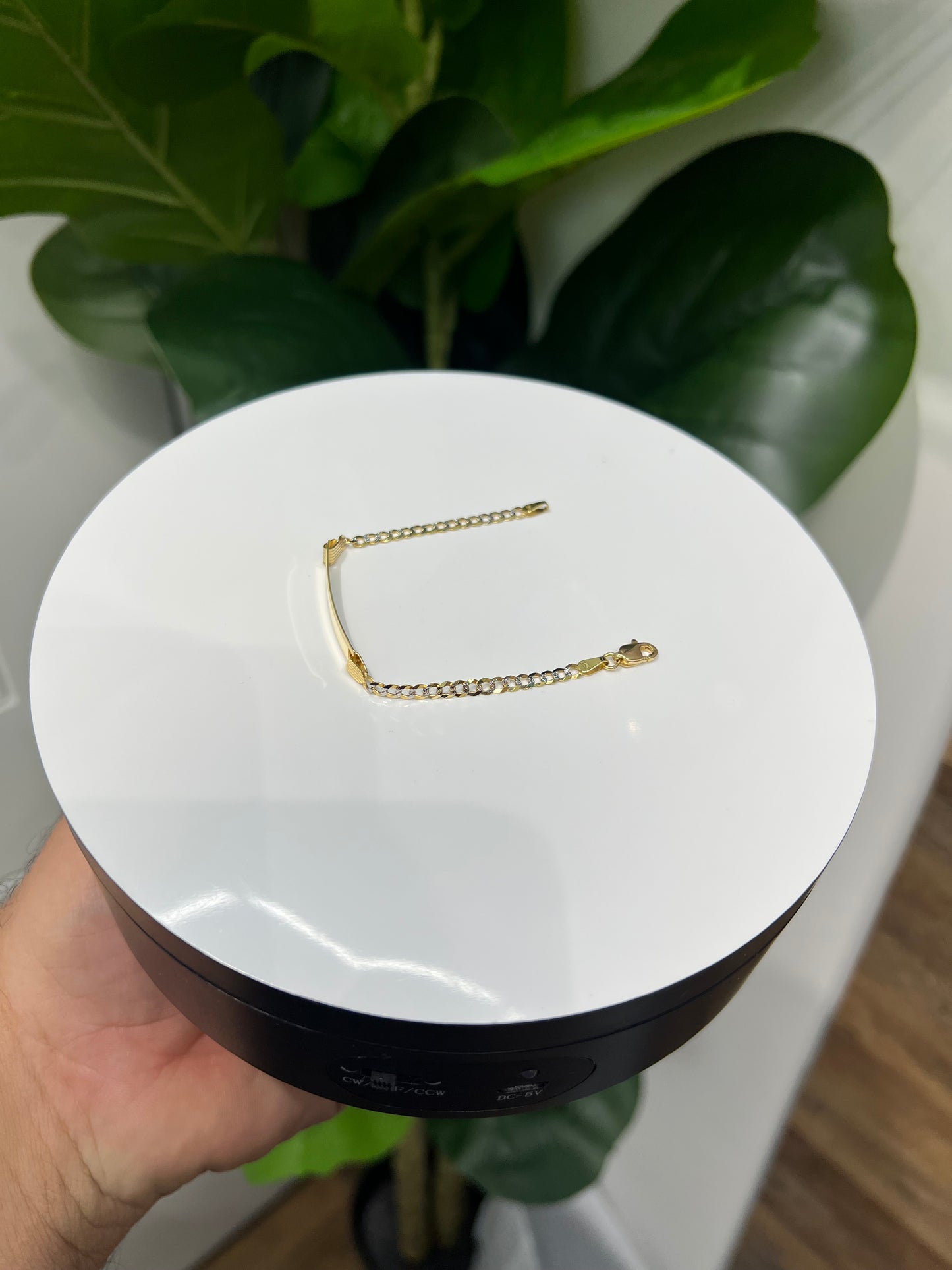 1298- NEW 14K Solid Cuban Curb ID Bracelet (3.2mm) W.G