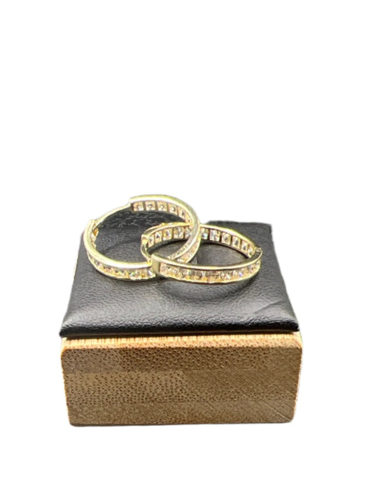 **355-14K Aros de Piedras Blancas 3x 20mm