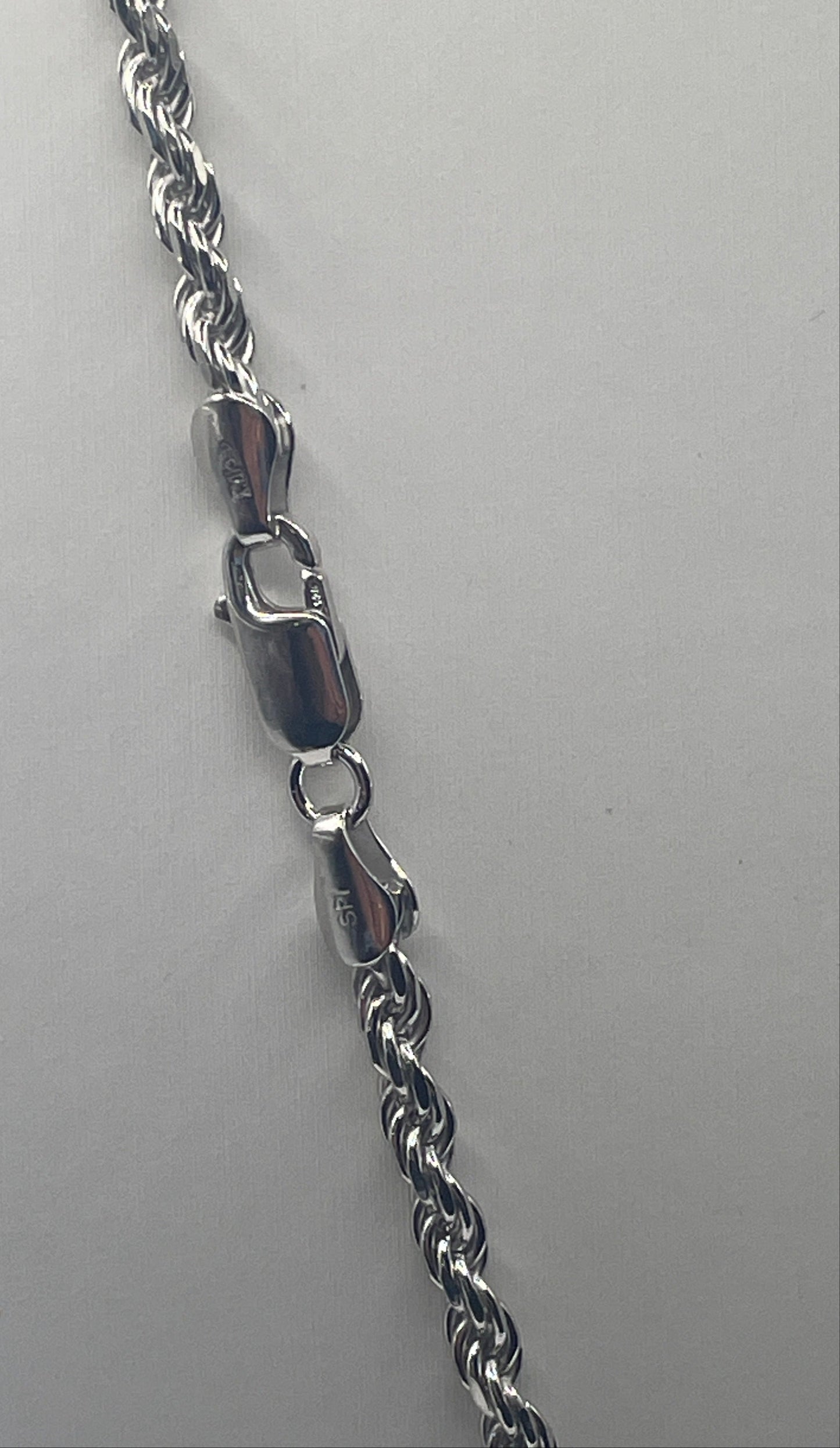 S818- NEW Rope Link Silver Chain (3.7mm) W.G