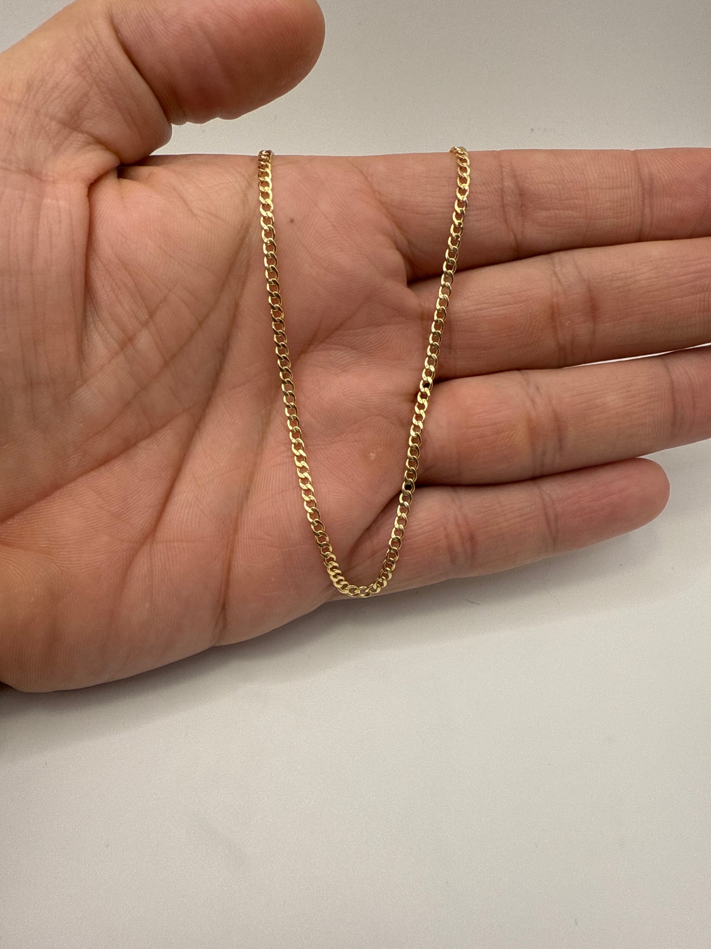 282-NEW 14K semi solid Cuban Curb chain (2.5mm).W.G