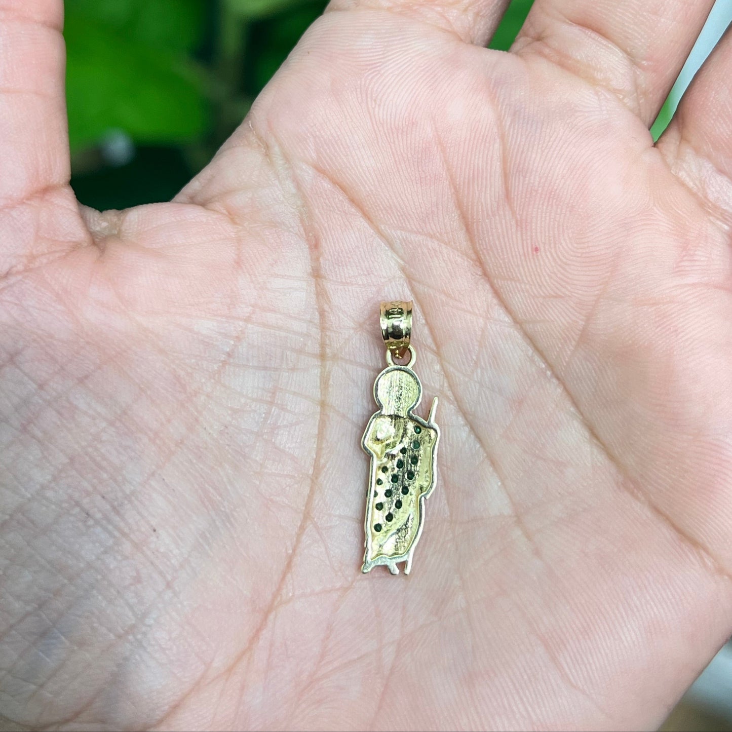 00185-NEW 14K St Jude Green Pendant (W.G)