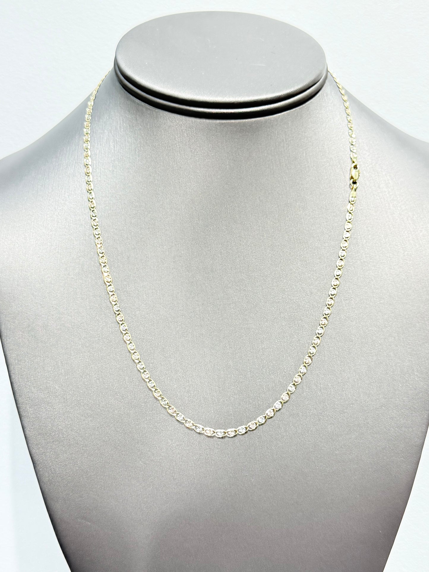 1160- NEW 14K Tri Color Gold Valentino Chain (2.5mm) W.G