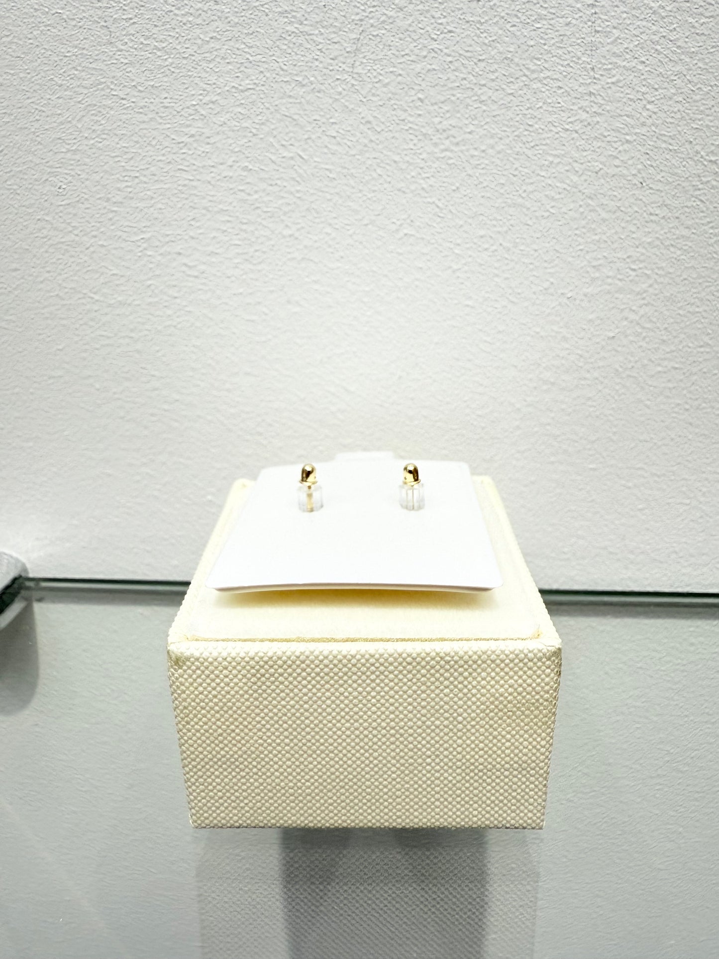 1105- NEW 14K Cubic Zirconia Stud Earrings (5mm)W.G