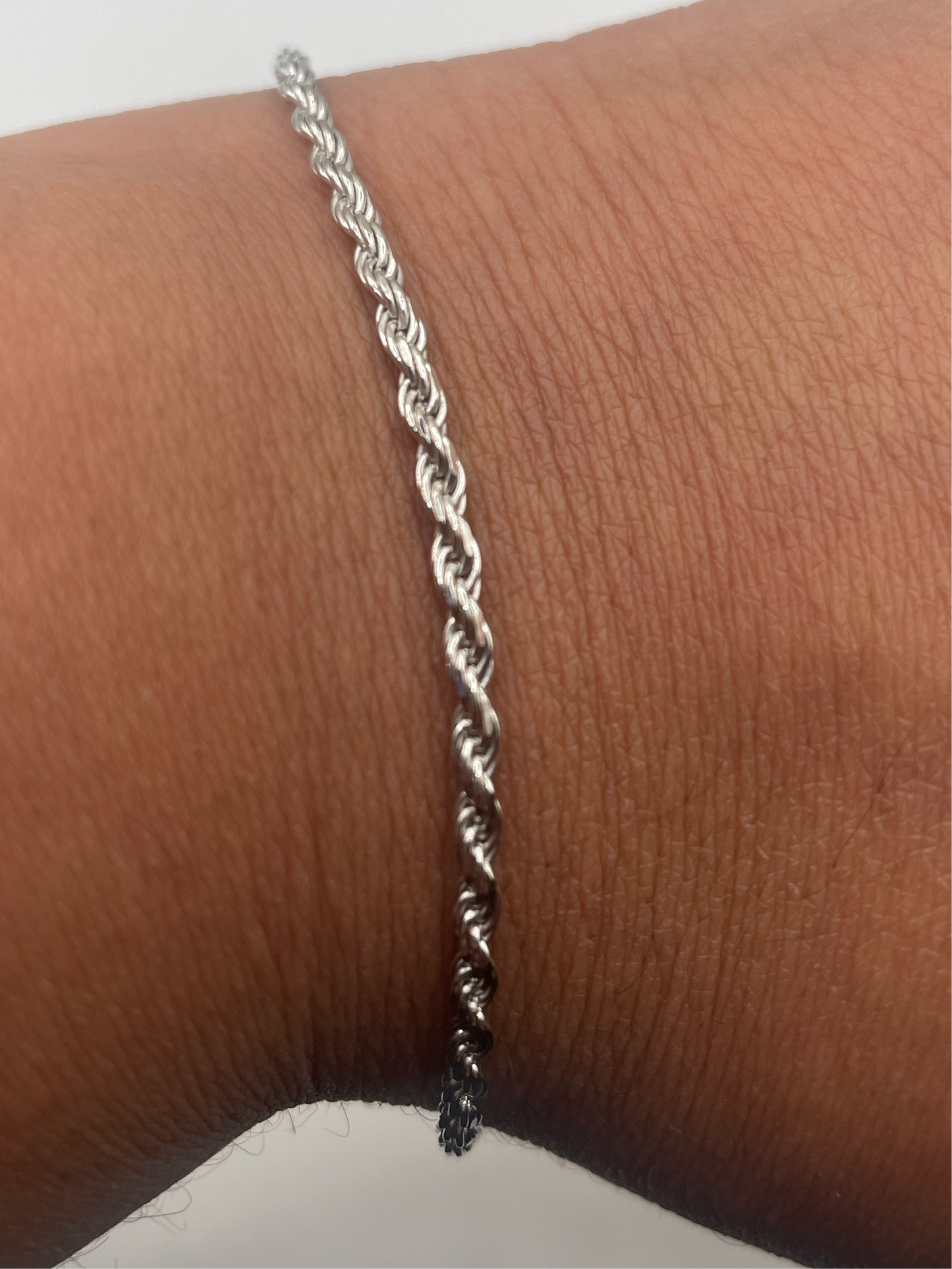 S816- NEW Rope Link Silver Bracelet (2.40mm) W.G