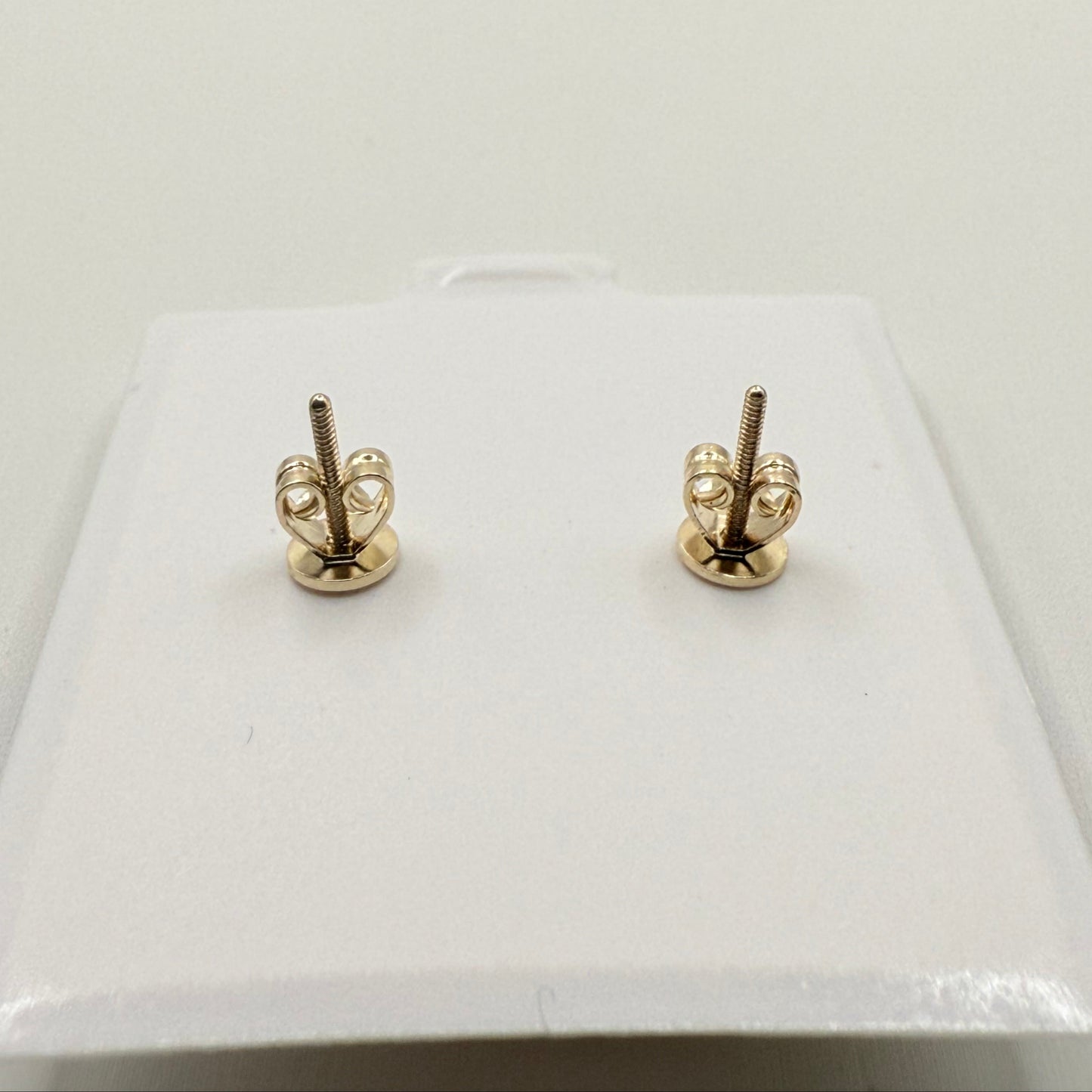 901- NEW 14K Square Full Cz Stud Earrings (10mm) W.G