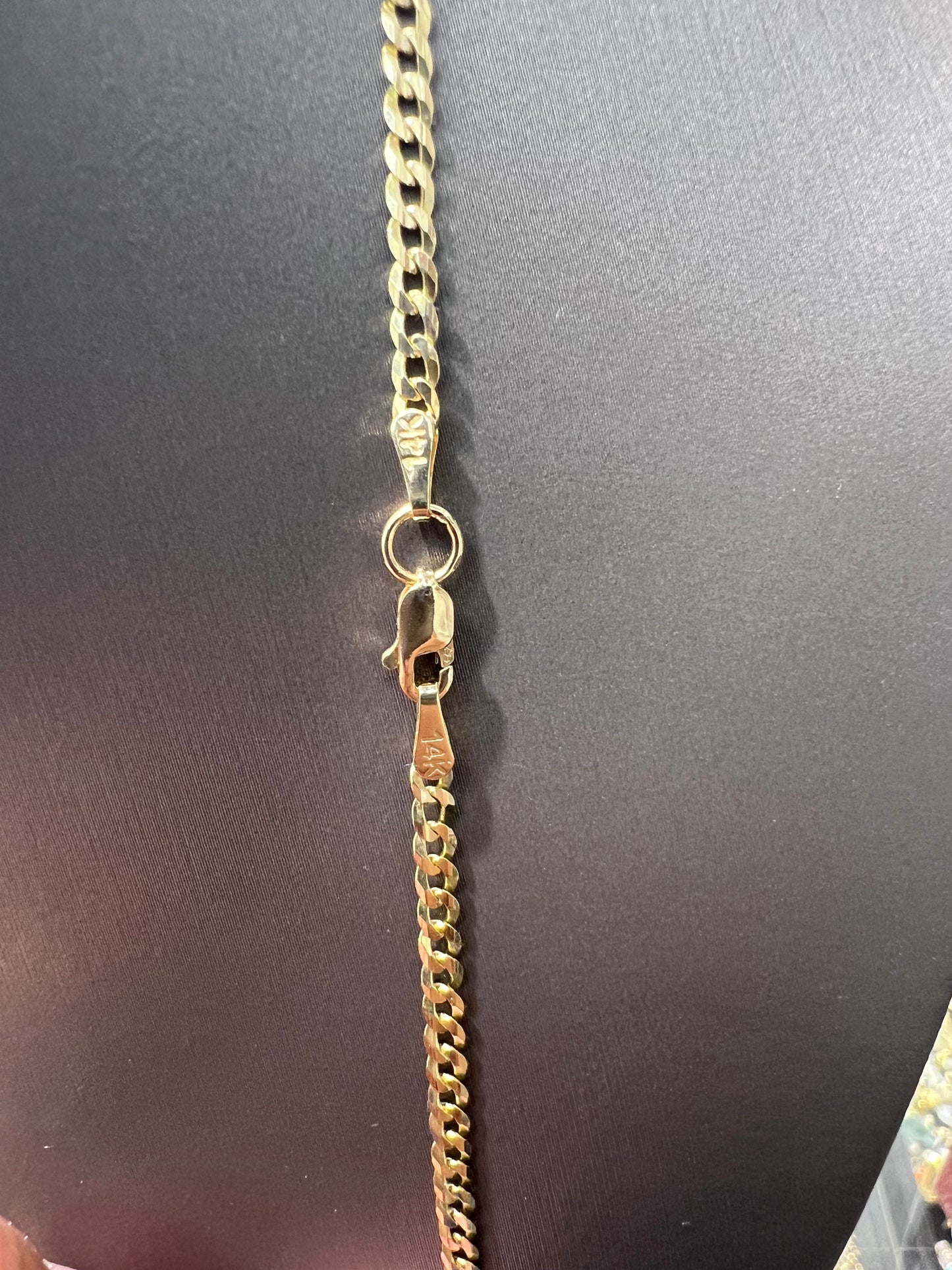 1348- NEW 14K Solid Cuban Curb Chain 18" (2.8mm) W.G