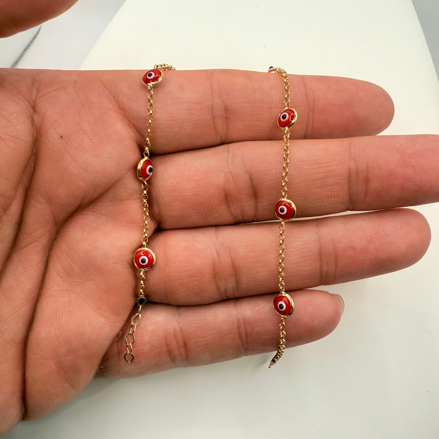940- NEW 14K Evil Eye Red Anklet W.G