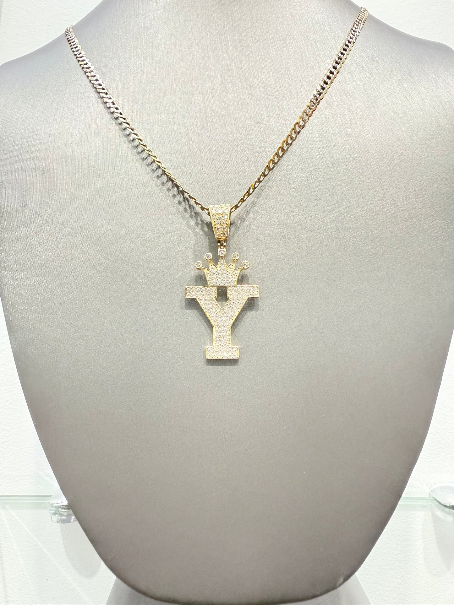 1024- NEW 14K Letter “Y” Pendant (W.G)