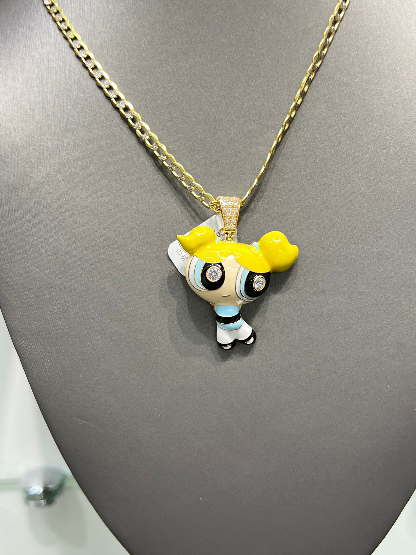 898- NEW 14K Powerpuff Girls Pendant -W.G
