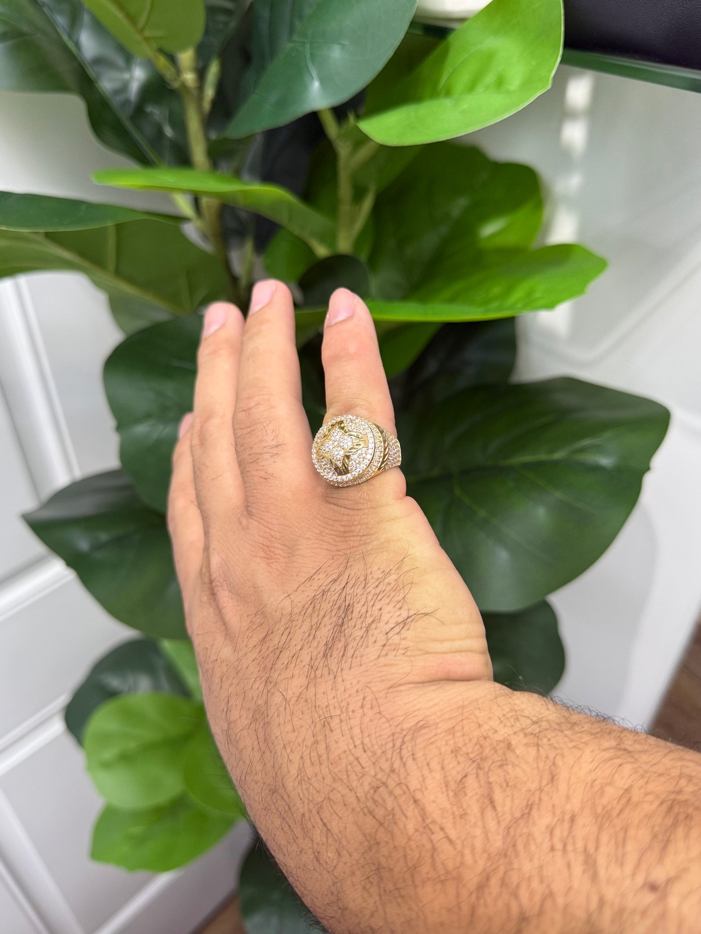 942- NEW 14K Round Men’s Cuban Ring W.G