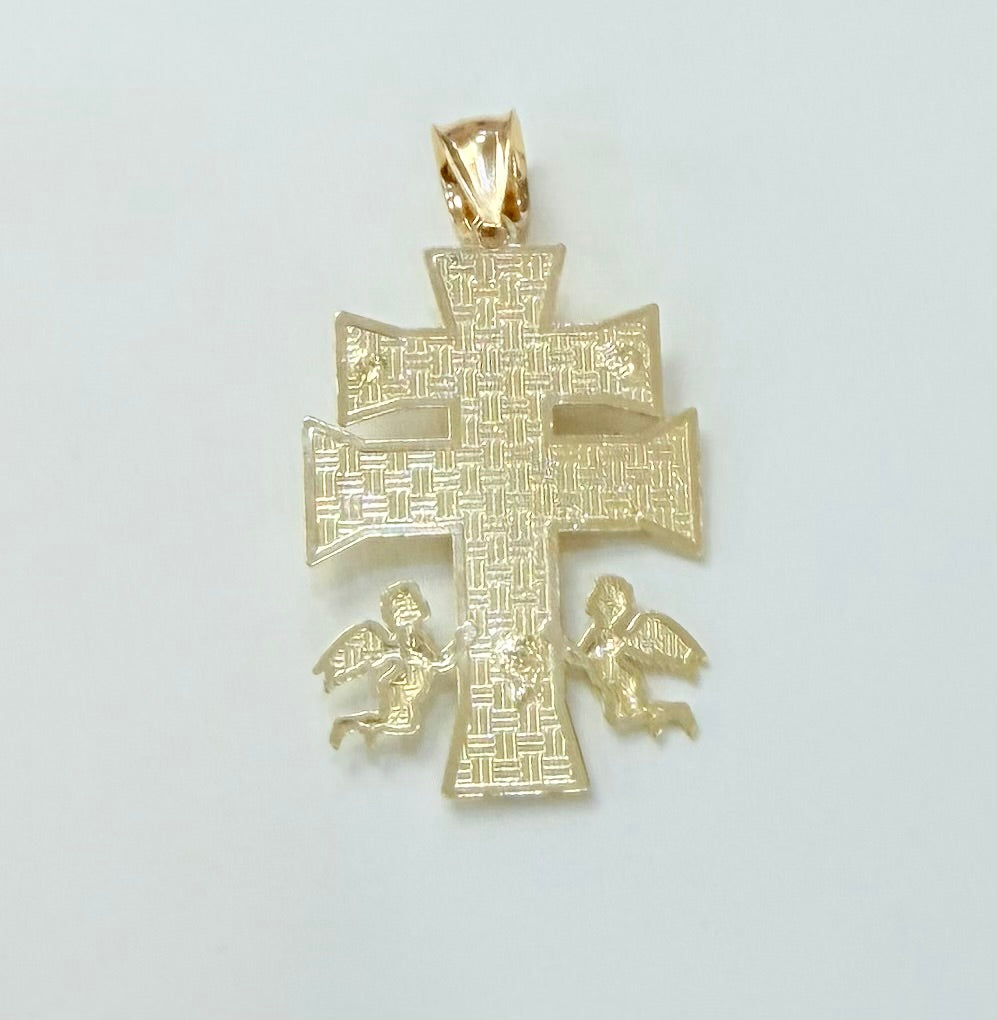 1766- NEW 10K Gold Cruz de Caravaca Pendant W.G