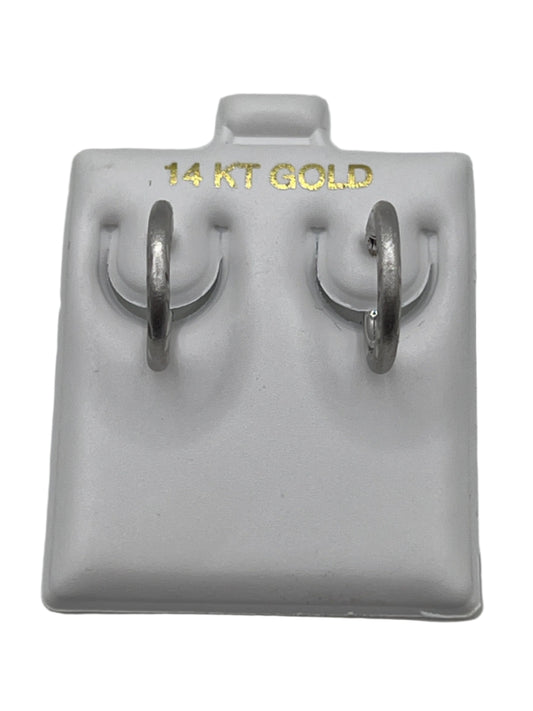 617- New 14k Hollow White Gold Hoop Earrings (15mm) W.G