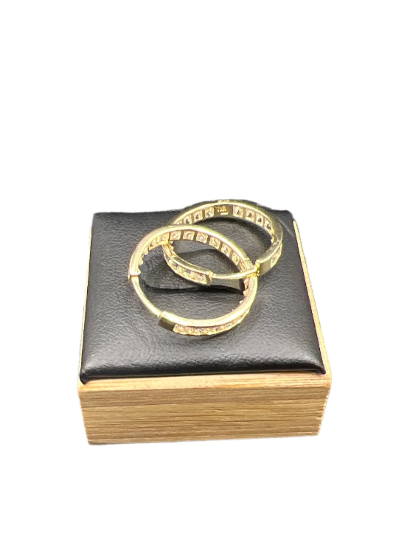 **355-14K Aros de Piedras Blancas 3x 20mm