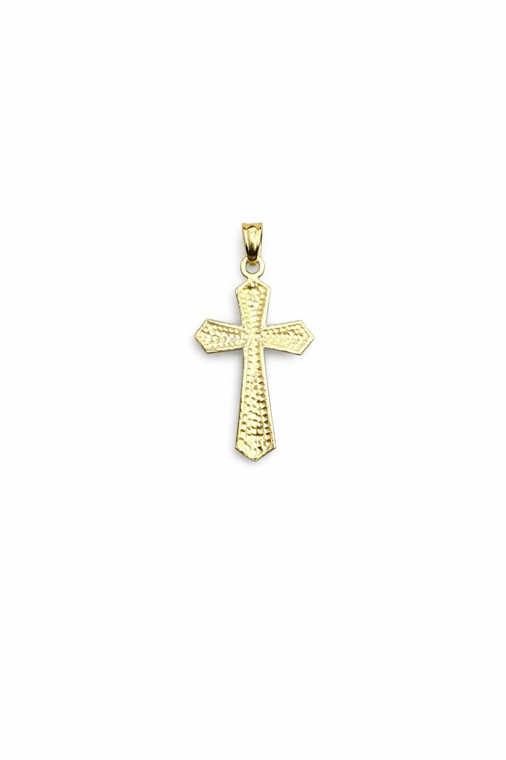 1561- NEW 10K Diamond Cut Cross Pendant W.G