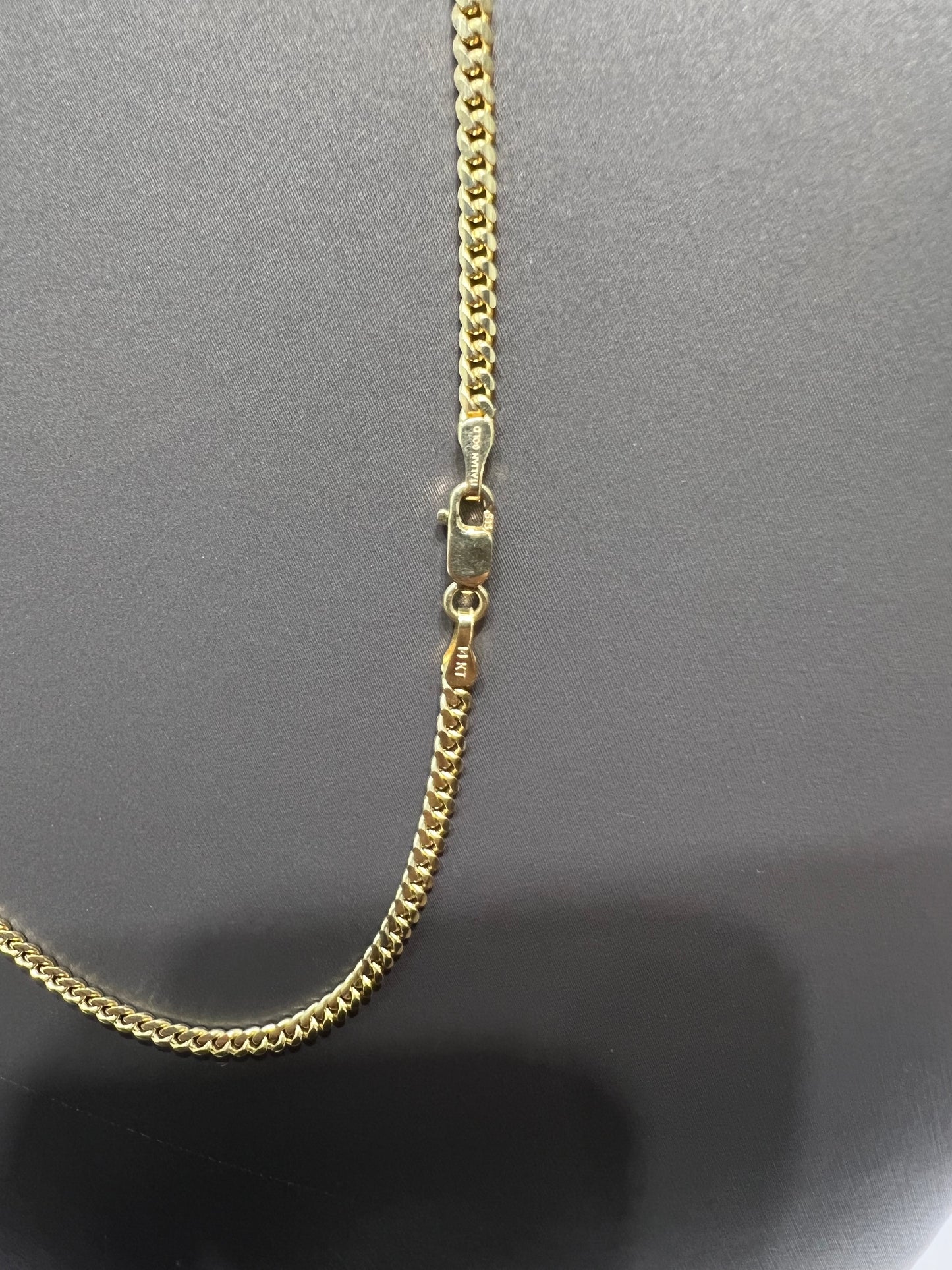 1187-NEW 14K Solid Miami Cuban Chain (2.65mm)W.G