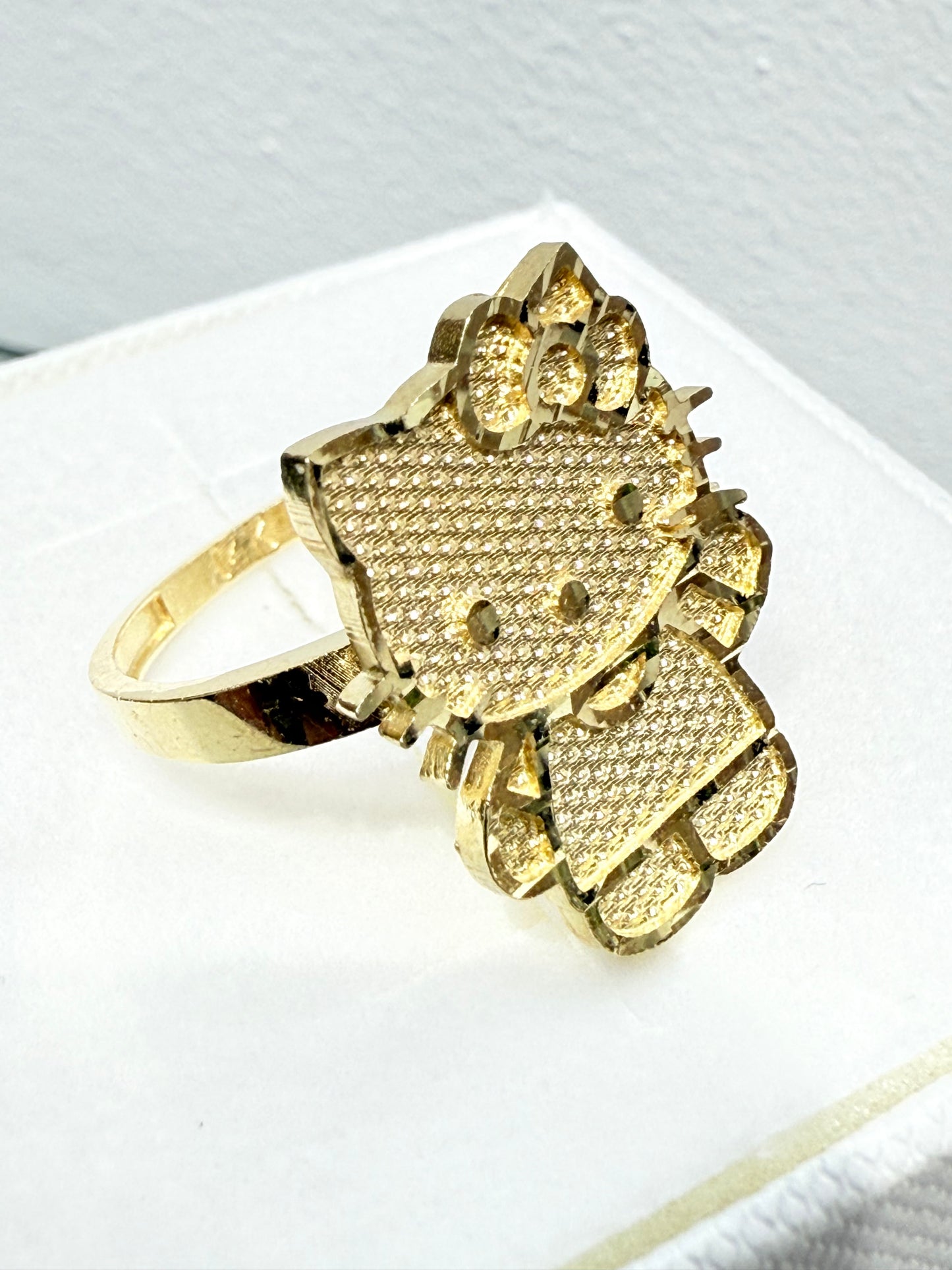 1175-NEW 14K Full Body Hello Kitty Gold Ring W.G