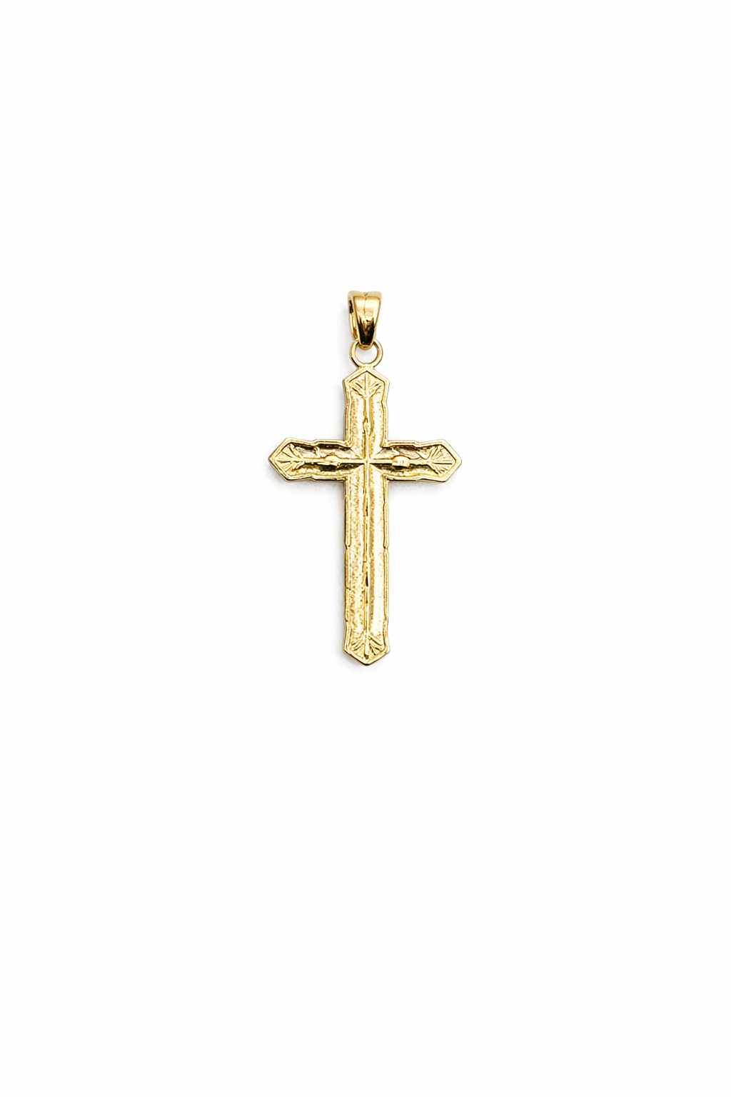 1562- NEW 10K Small Cross Pendant W.G