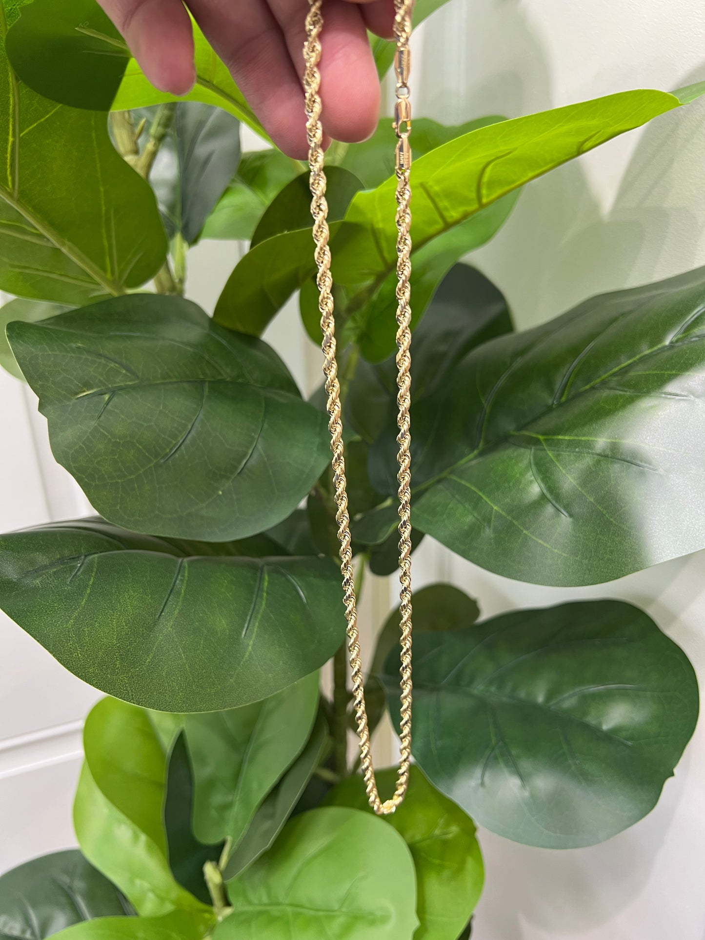 1328- NEW 10K Hollow Rope Chain (4.2MM) W.G