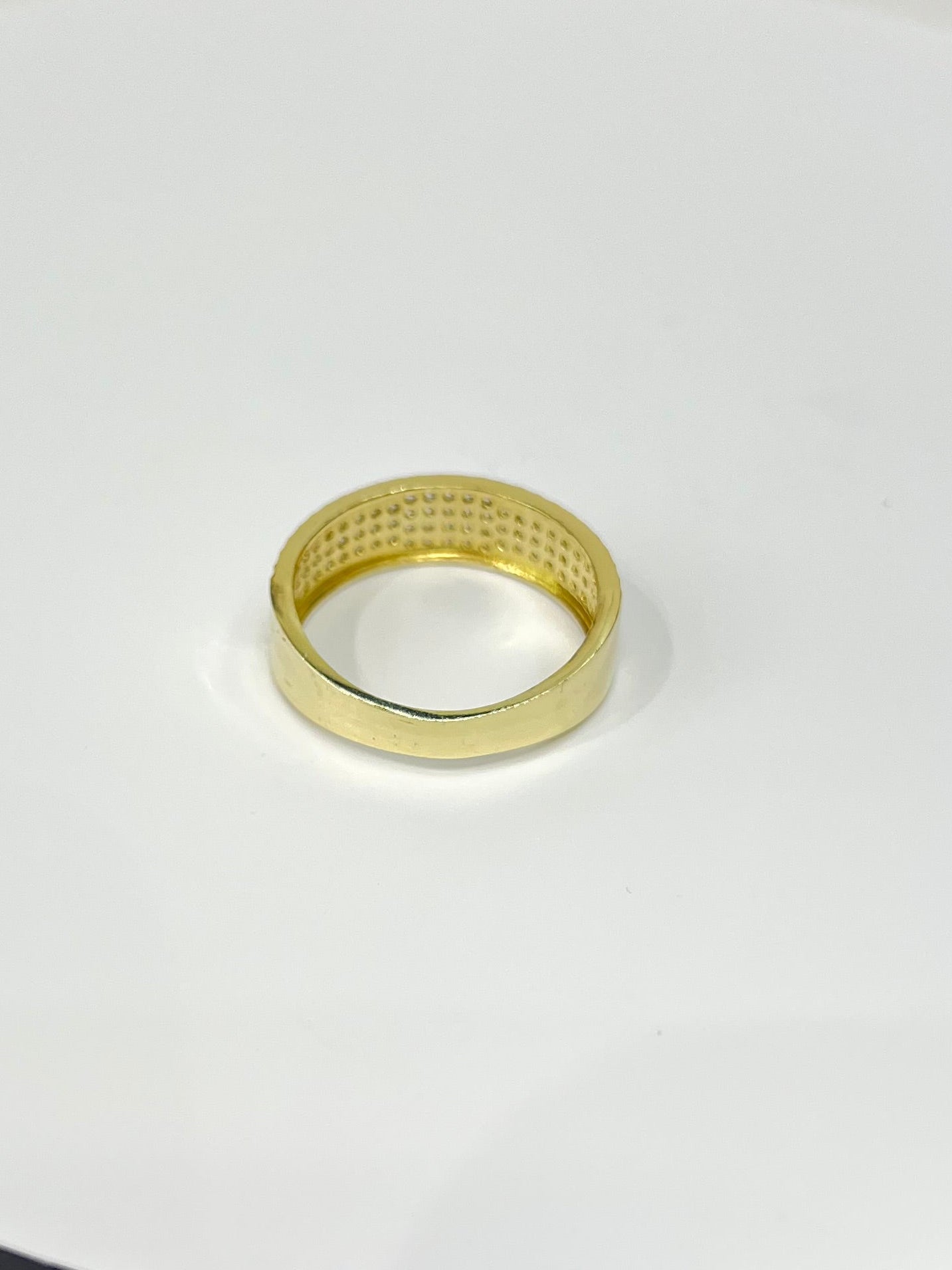 1378- NEW 10K Full Cz Gold Band Ring W.G