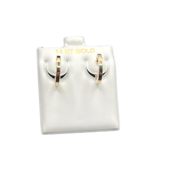 296- Pendiente de aro pequeño de oro de 14 quilates