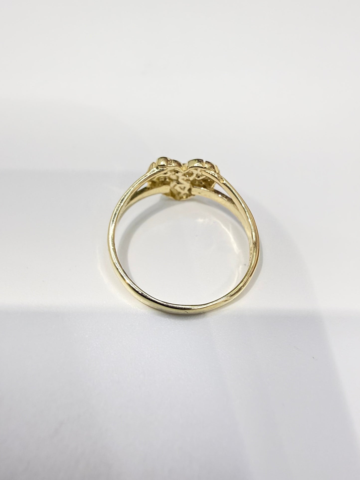 1614- NEW 10K Heart Nugget Ring W. G