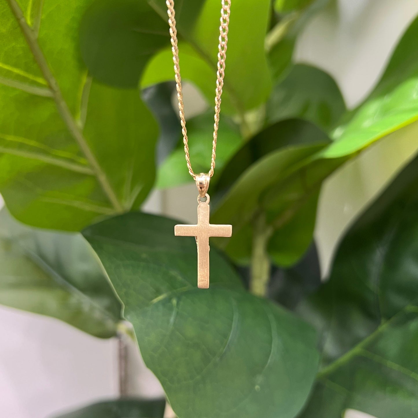 1305- NEW 10K Gold Crucifix Pendant W.G