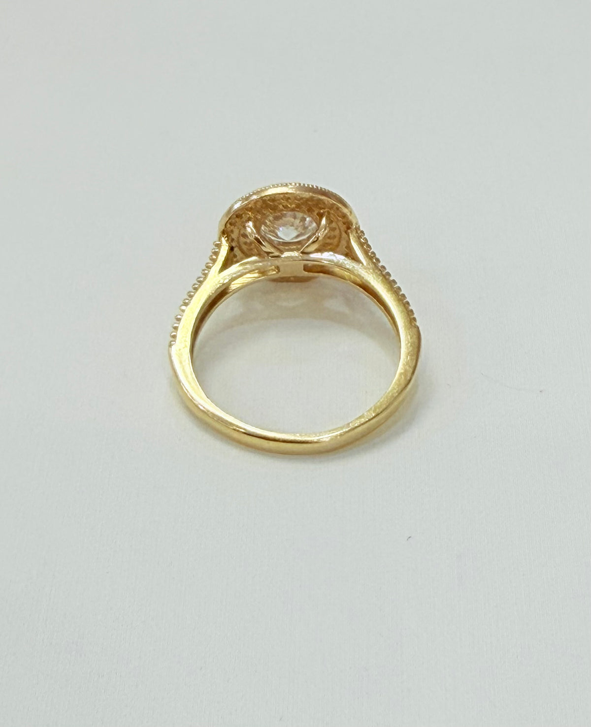 952- NEW 14K Round Full Cz Stone Wedding Ring W.G