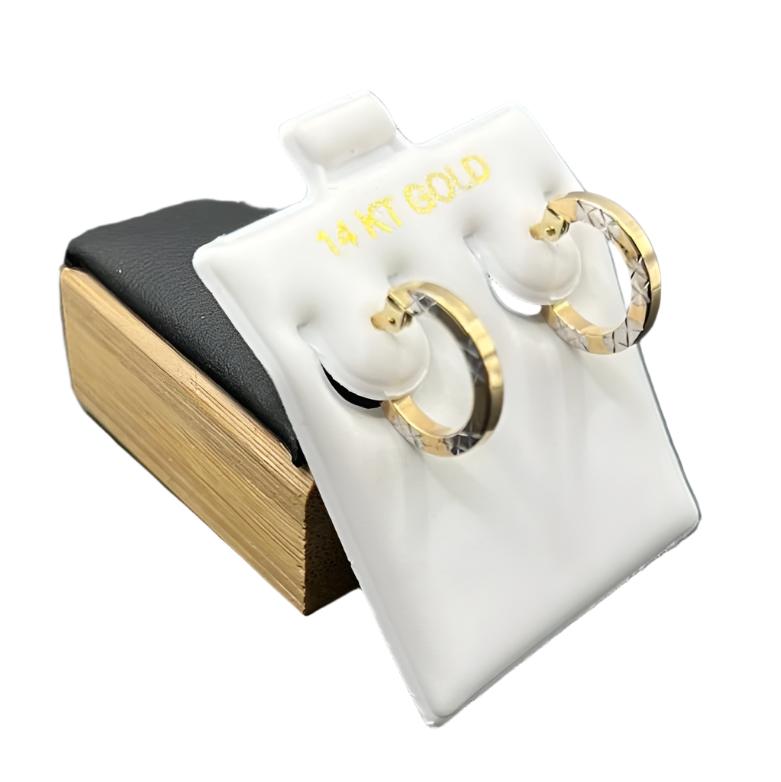 296- Pendiente de aro pequeño de oro de 14 quilates