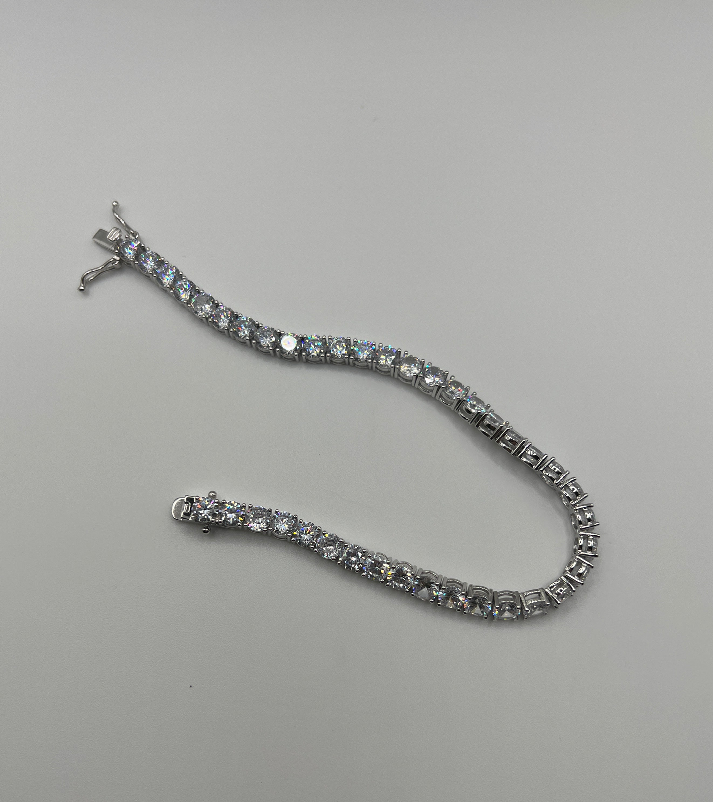 S783- NEW .925 Silver Round Full Cz Tennis Bracelet (5mm)W.G