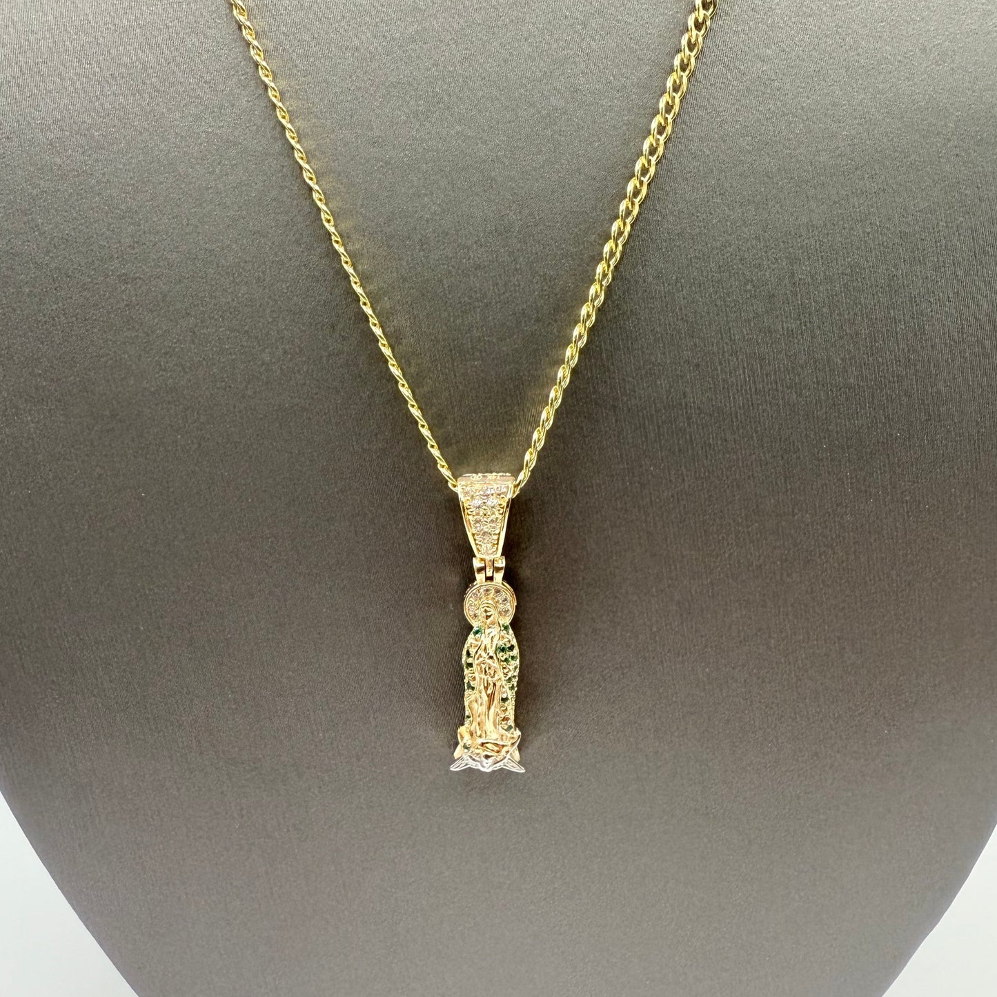 918- NEW 14K Our Lady of Guadalupe Pendant (7.5mm)W.G