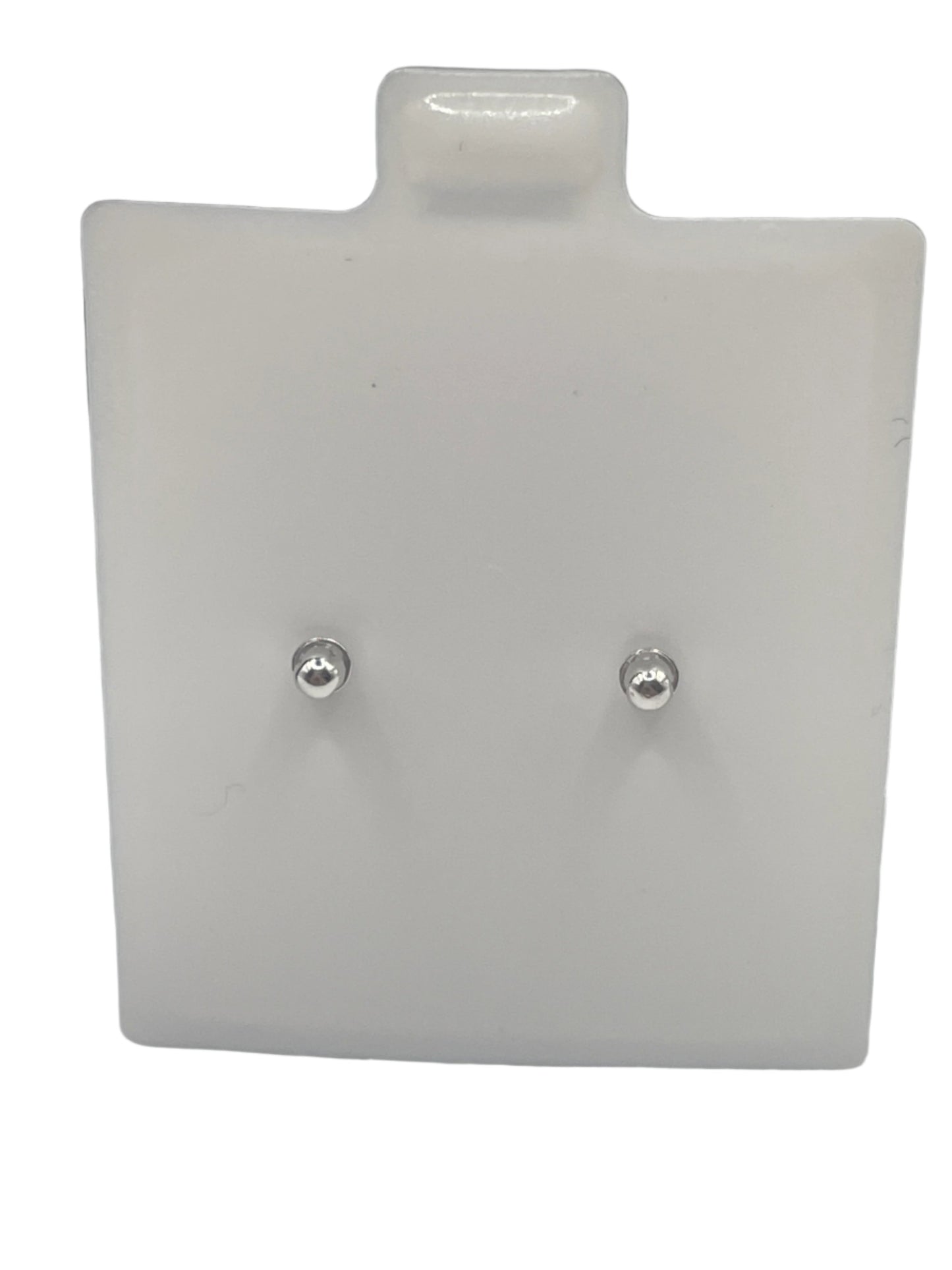 594-14K White Gold Screw Backing Round Stud Earrings