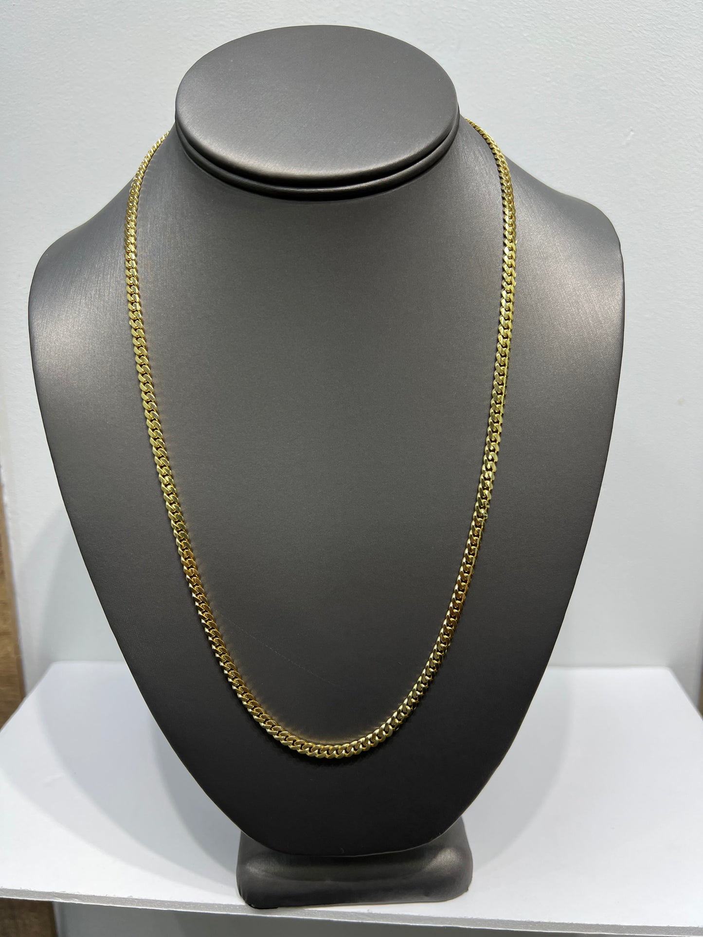 1264- NEW 14K Solid Miami Cuban Chain 22” (4mm) W.G