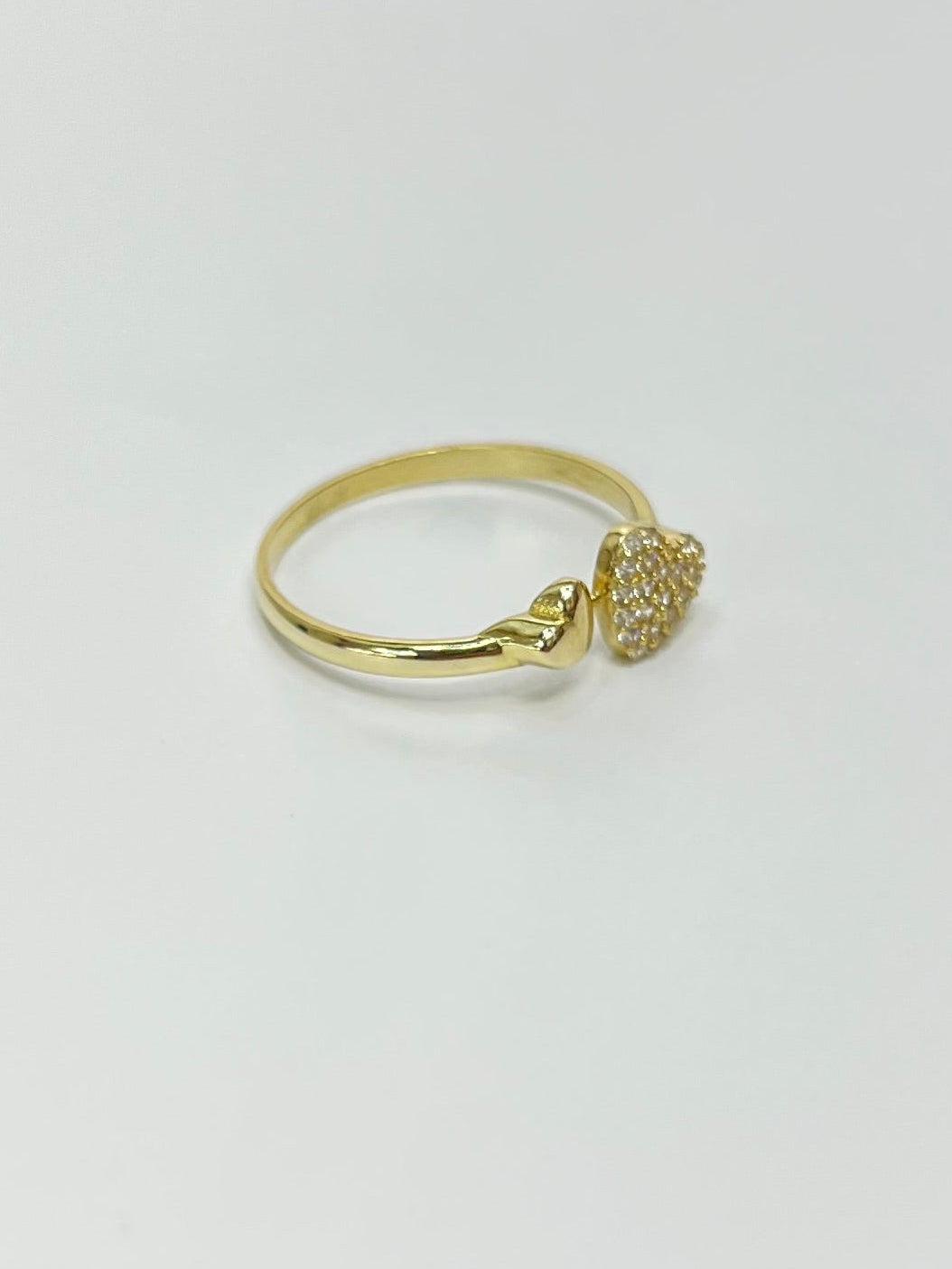 1480- NEW 14K Double Heart Ring W.G