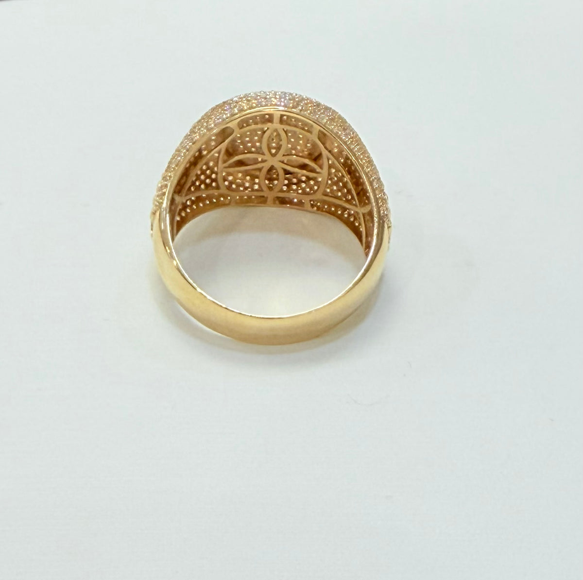 1349- NEW 14K Classic Round Ice Out Men's Ring W.G
