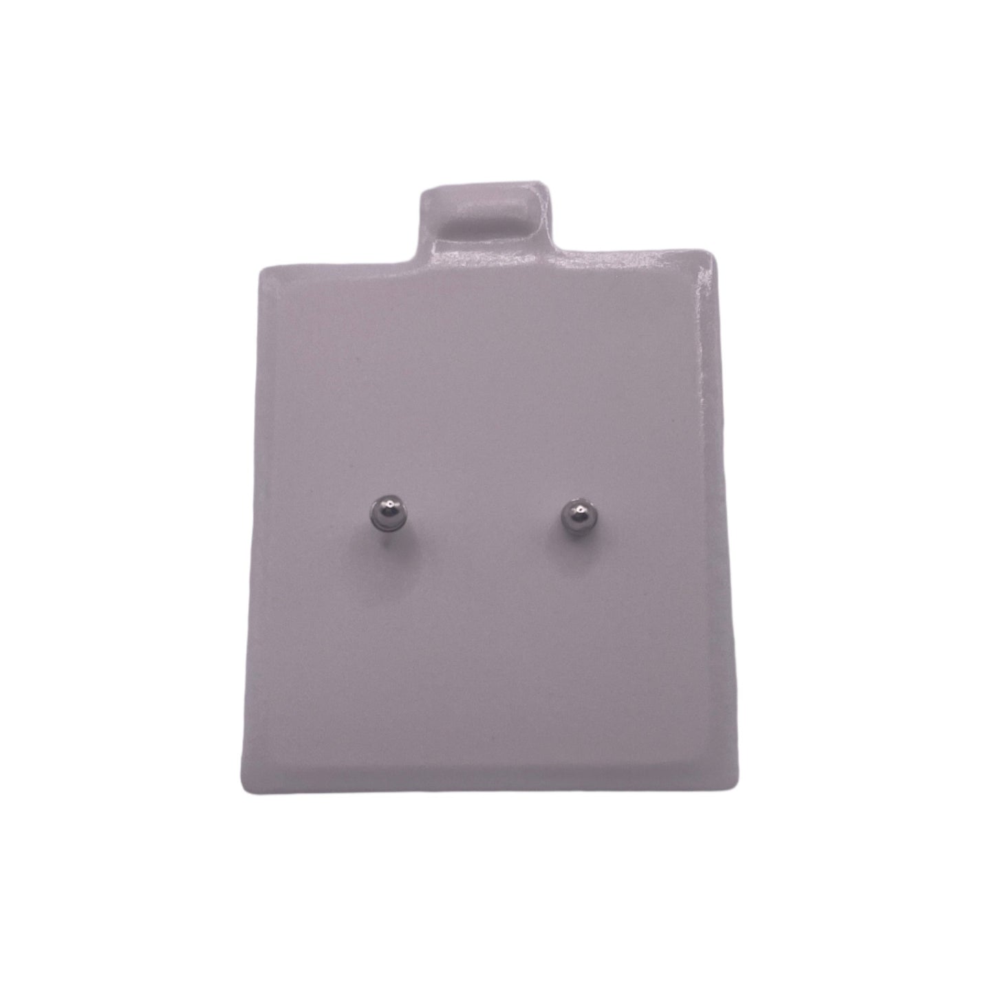 583- NEW 14K White Gold Ball Stud Earrings (7mm) W.G