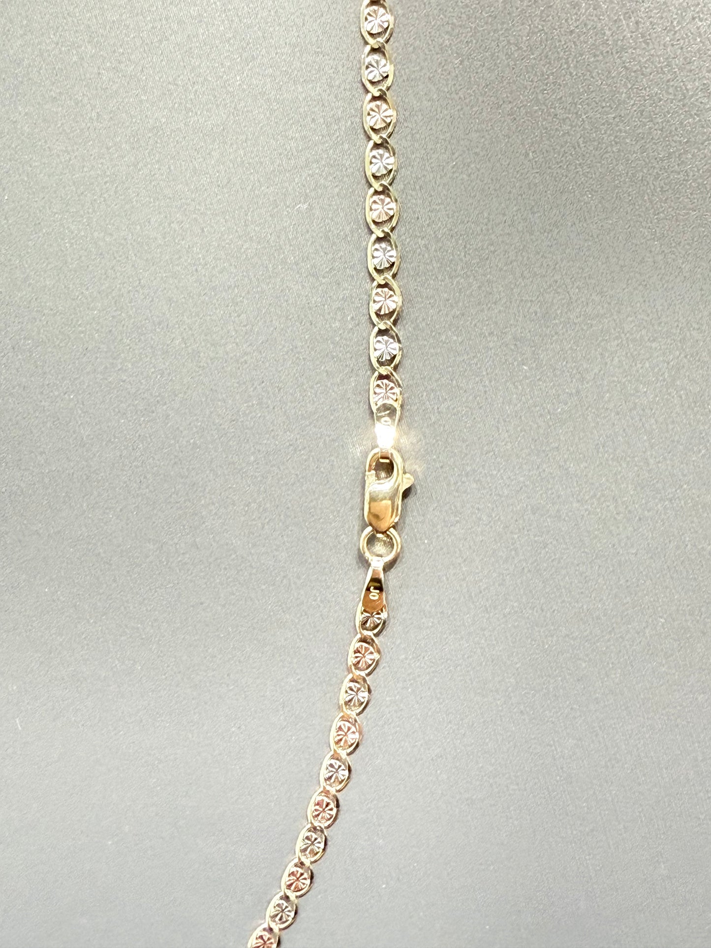 1160- NEW 14K Tri Color Gold Valentino Chain (2.5mm) W.G