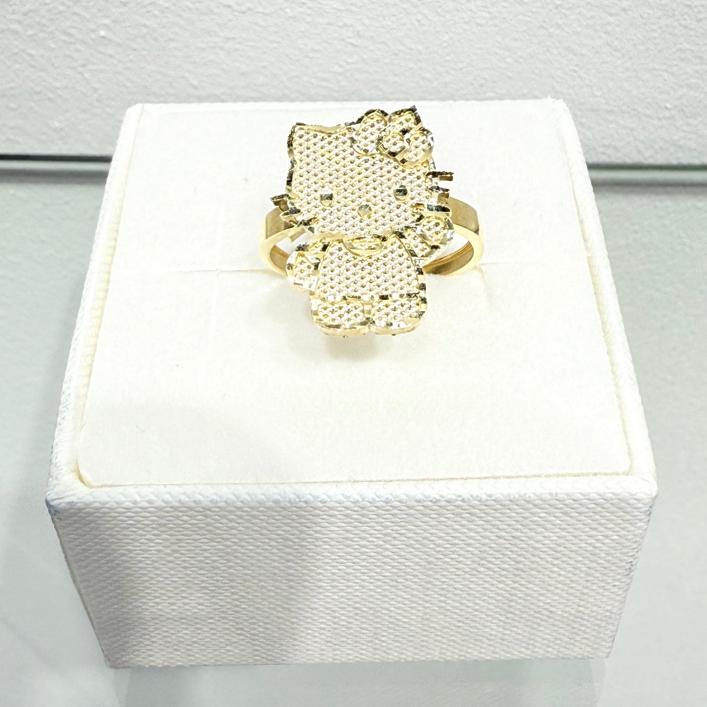 1175-NEW 14K Full Body Hello Kitty Gold Ring W.G