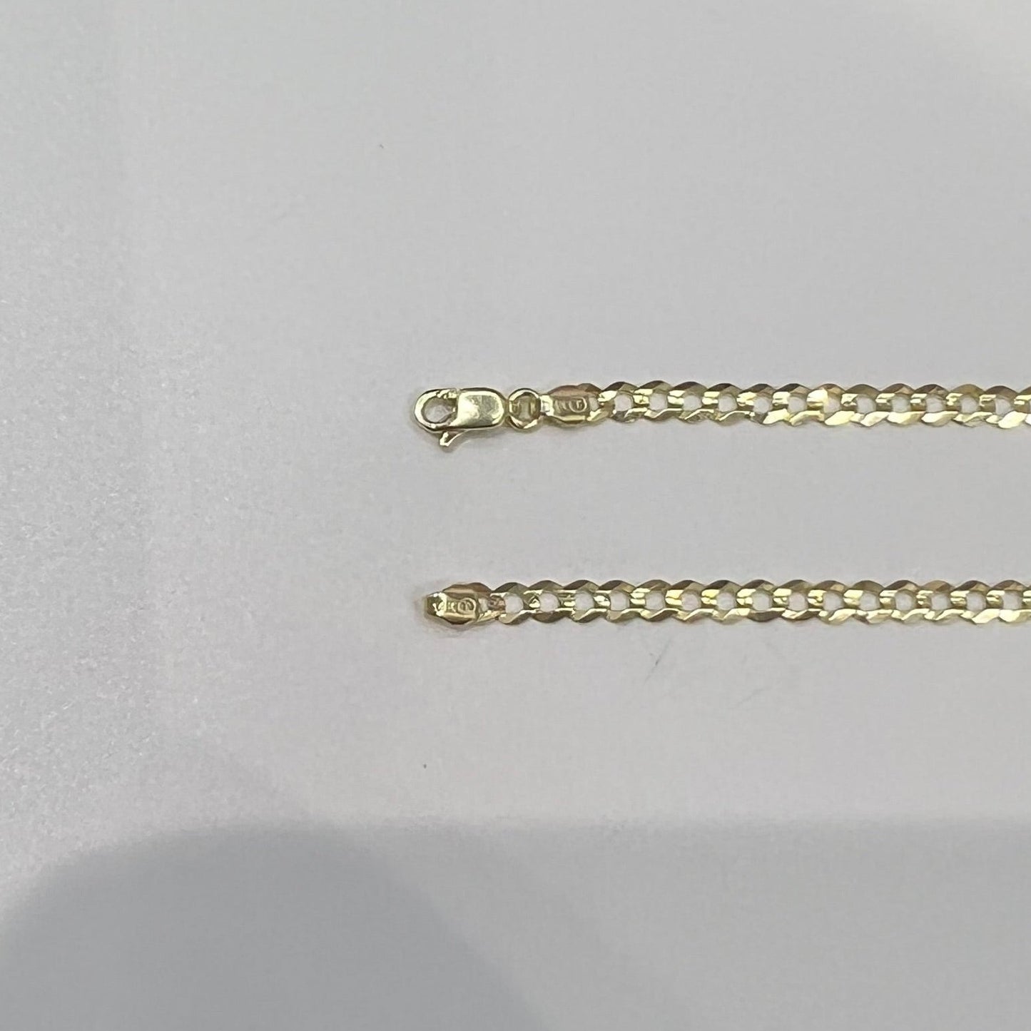 1656- NEW 14K Solid Cuban Curb Bracelet 7" (2.7mm) W.G