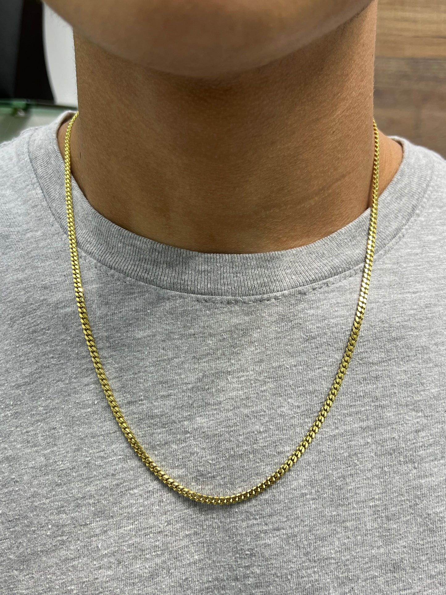 1266- NEW 14K Solid Miami Cuban Chain (3mm) W.G