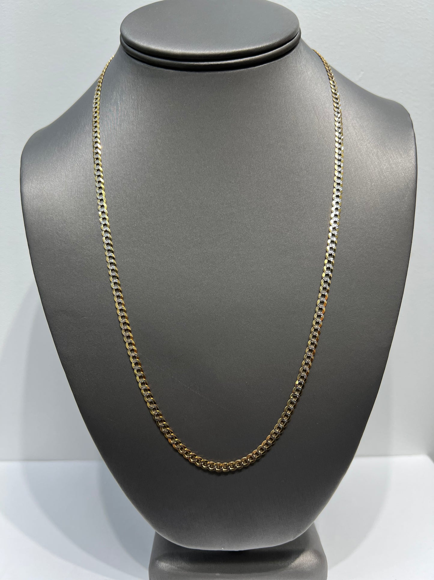 1297- NEW 14K Solid Cuban Curb Chain 20" (3.7mm)W.G