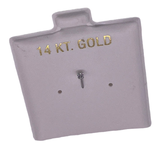 742- New 14k White Gold Nose Ring (2mm) W.G