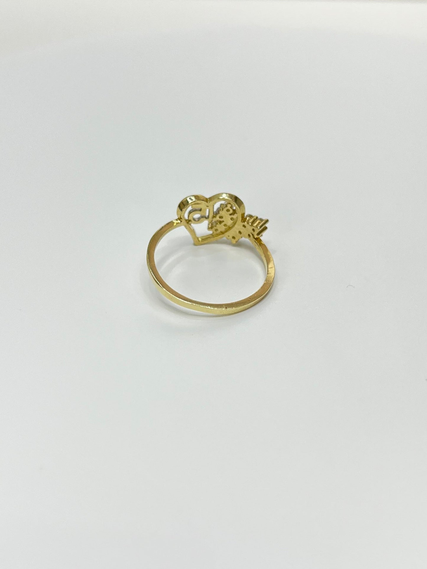 1486- NEW 10K Double Heart Quinceañera Ring W.G