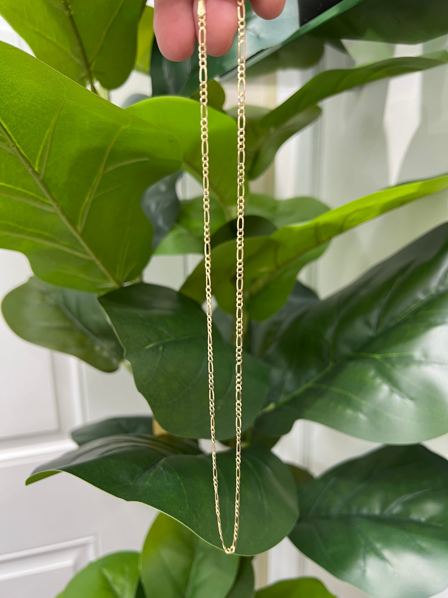 1252- NEW 14K Solid Figaro Chain 18" (2.5mm) W.G