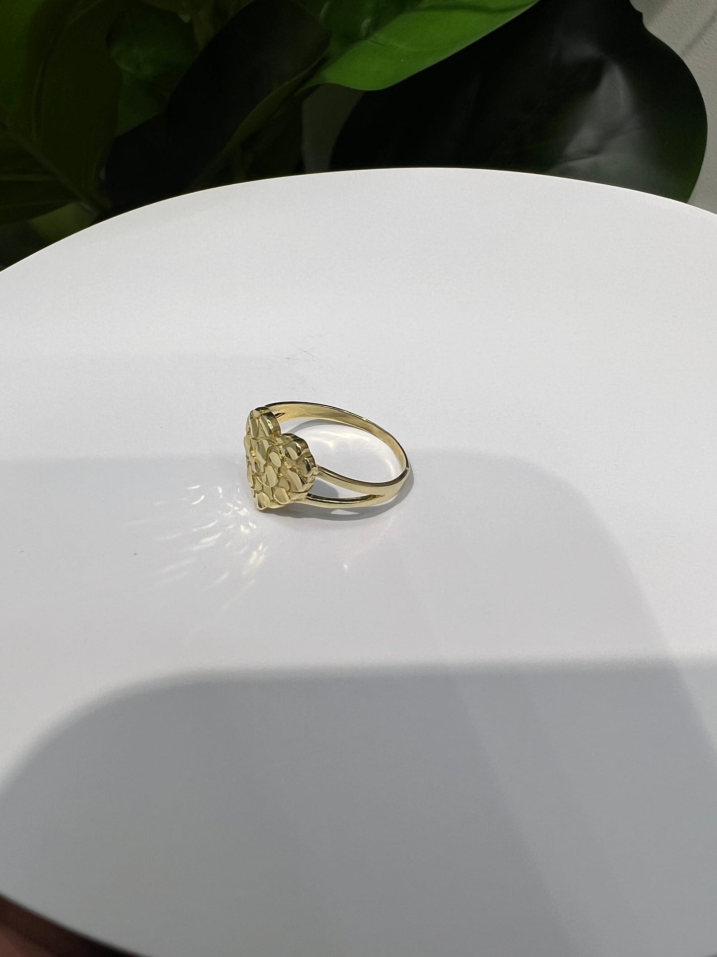 932- NEW 14K Heart Shaped Nugget Ring W.G