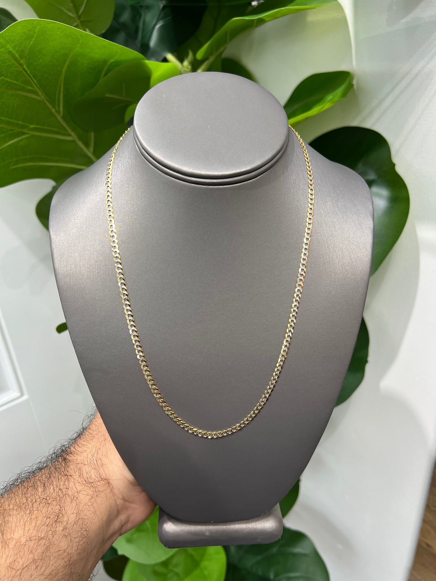1296- NEW 14K Solid Cuban Curb Chain 22" (3.7mm) W.G