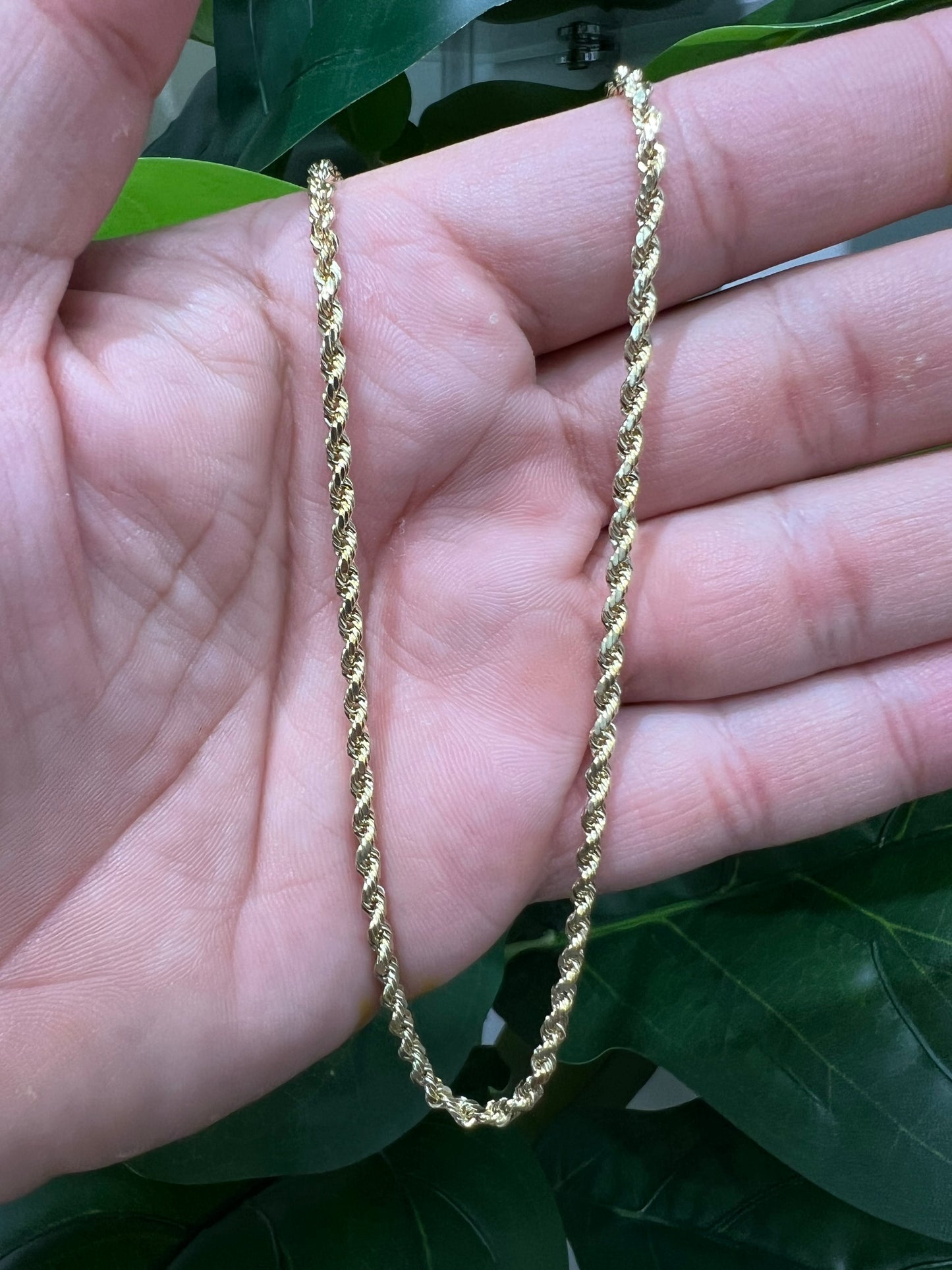 1206- NEW 14K Rope Chain Semi Solid (3mm) W.G