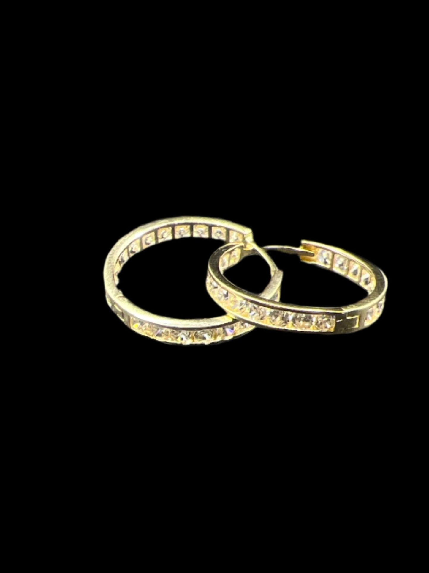 **355-14K Aros de Piedras Blancas 3x 20mm