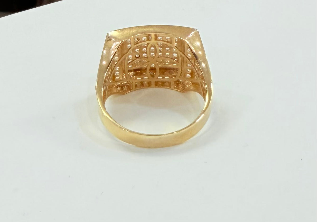1353- NEW 14K Men's Full Cz Men's Ring W.G