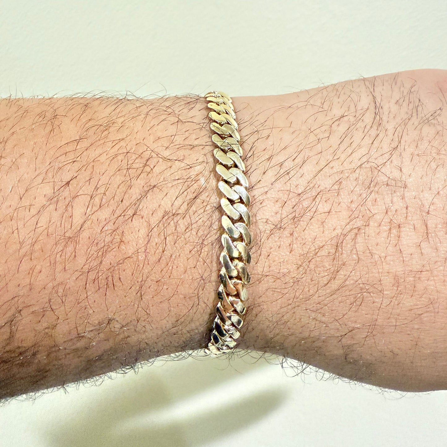 1170- NEW 14K Solid Miami Cuban Bracelet (5.9mm) 8" W.G